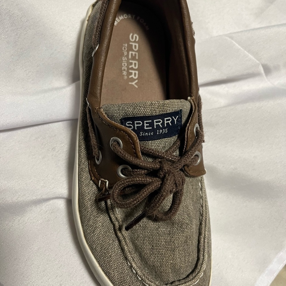 Sperry kids Canvas Boat Shoes size 3M - Picture 4 of 9